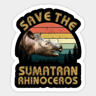 Save The Sumatran Rhinoceros Sticker